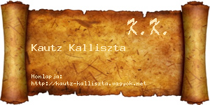 Kautz Kalliszta névjegykártya